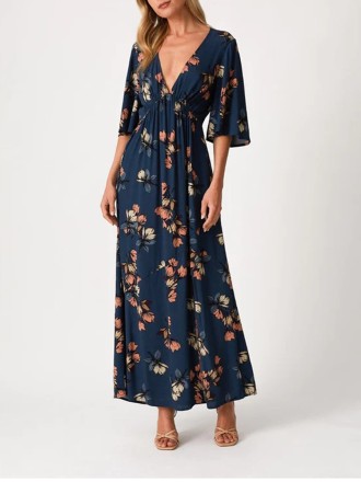 2024 Women's V-neck printed dress