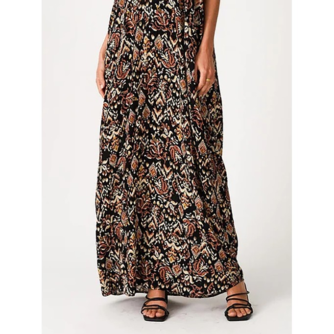 2024 Women's V-neck printed lace dress