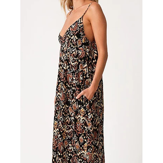 2024 Women's V-neck printed lace dress