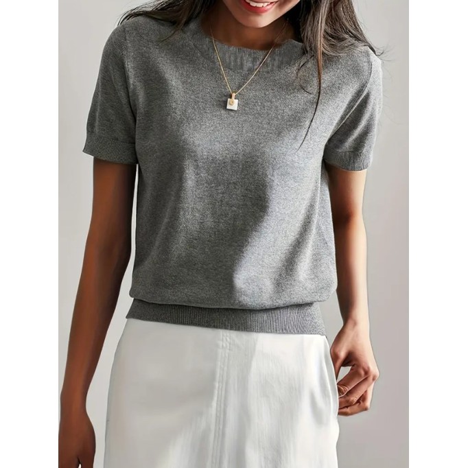Crew neck pullover knitted top