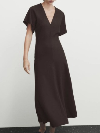 Elegant simple V-neck dress