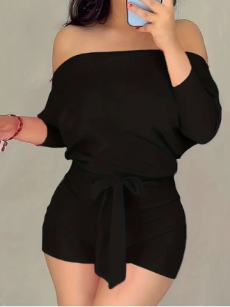 Sexy one-line shoulder slimming jumpsuit