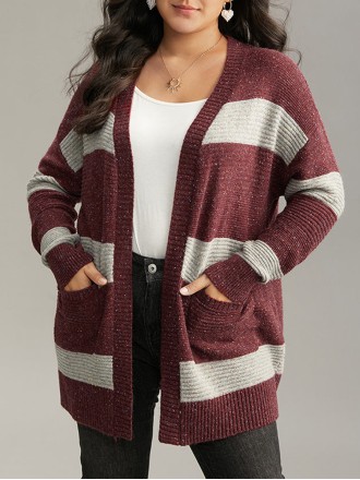 Striped sweater cardigan for women