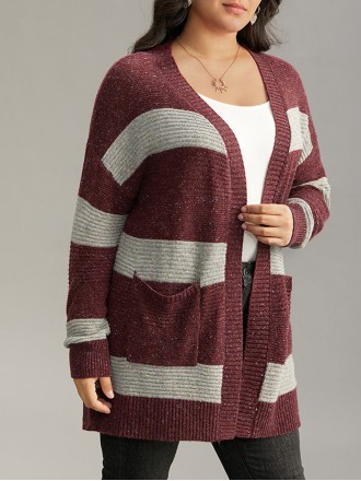 Striped sweater cardigan for women